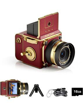 64MP Mini Vintage Digital Camera with Autofocus, 2.7K Video, 16X Zoom, Retro